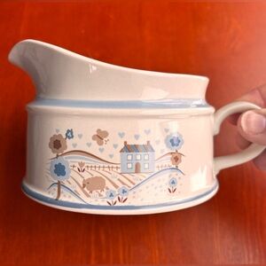 Hearthside Stoneware Gravy Boat Museum Collection “Primtif” Pattern Vintage